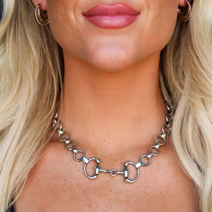 18k Gold Plated Chunky Bit Chain - White Gold