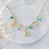 Turquoise CZ Desert Charm Necklace