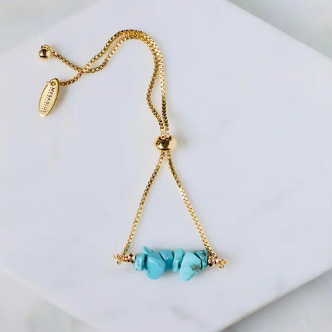 Turquoise Nugget Adjustable Bracelet
