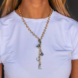 Two-Tone 18k Gold Plated Western Y Necklace