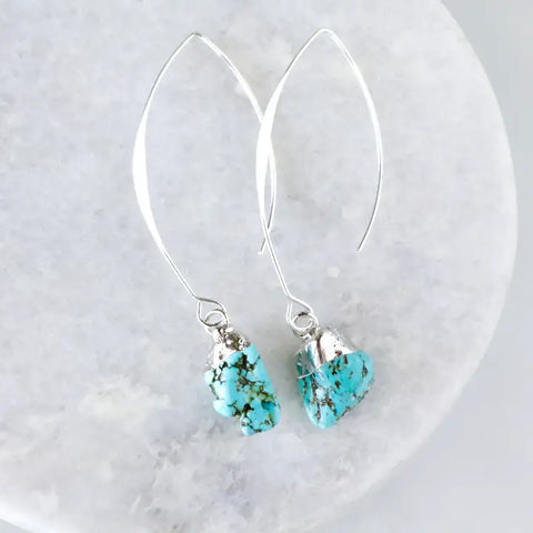 Turquoise Nugget Drop Earrings
