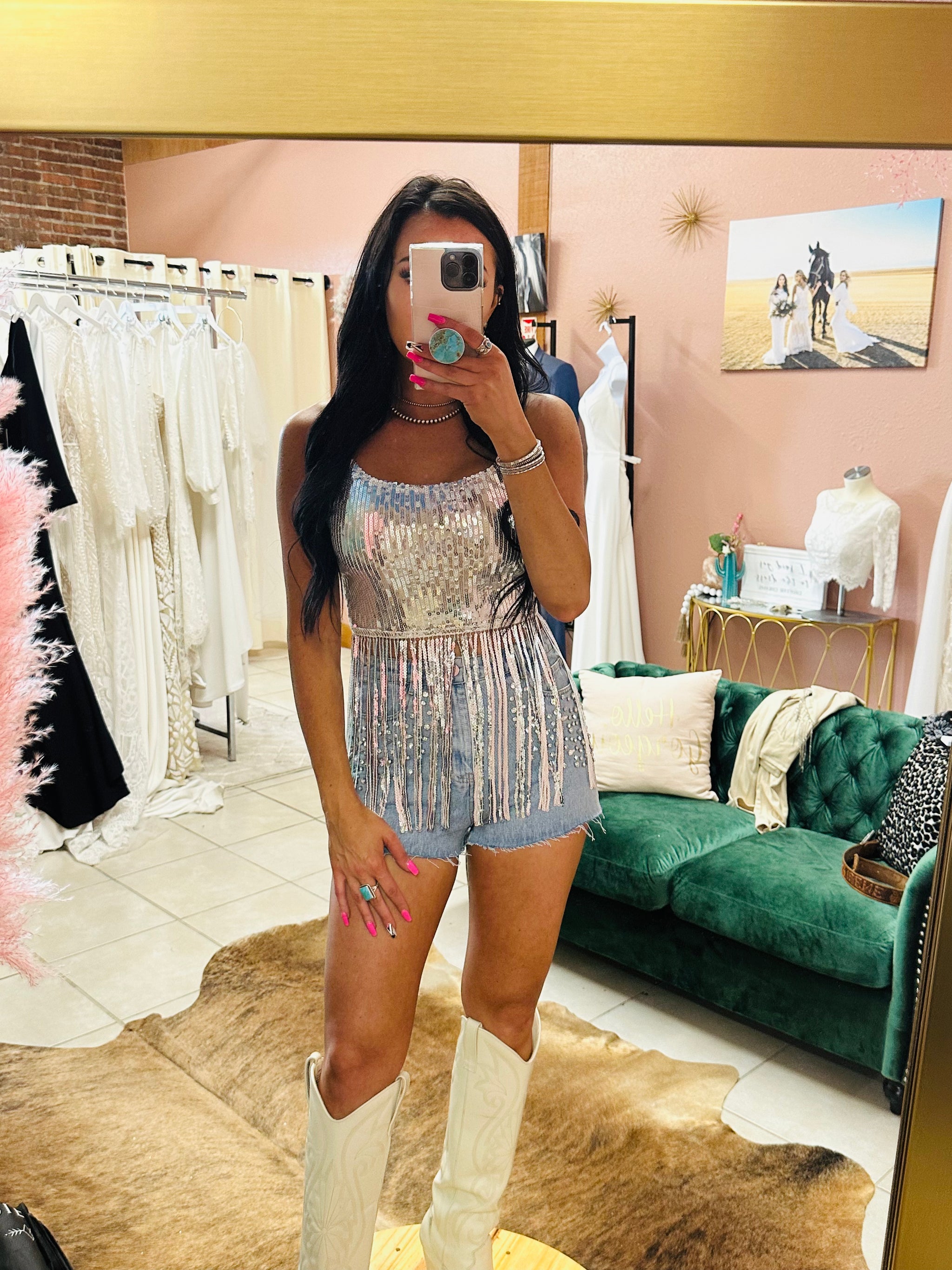 Sequin Fringe Top – Desperado Depot