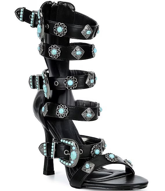 Desperado Turquoise Strappy Heels