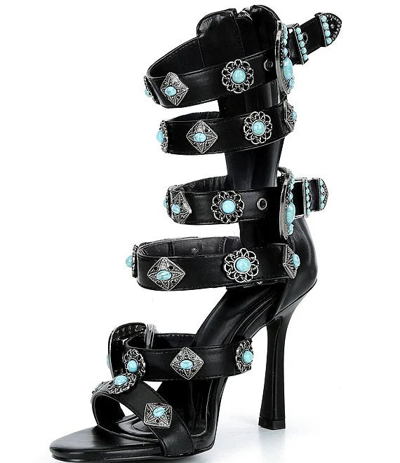 Desperado Turquoise Strappy Heels