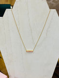 Mini Pink Stone Bar Necklace