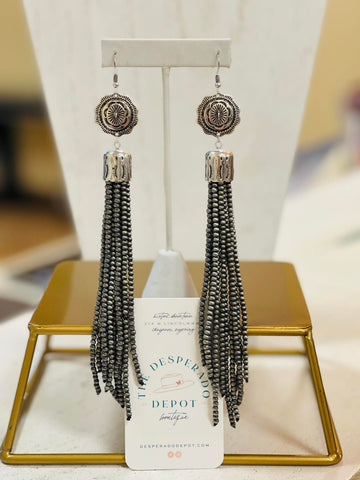 Emberly Navajo Pearl Tassle Earrings