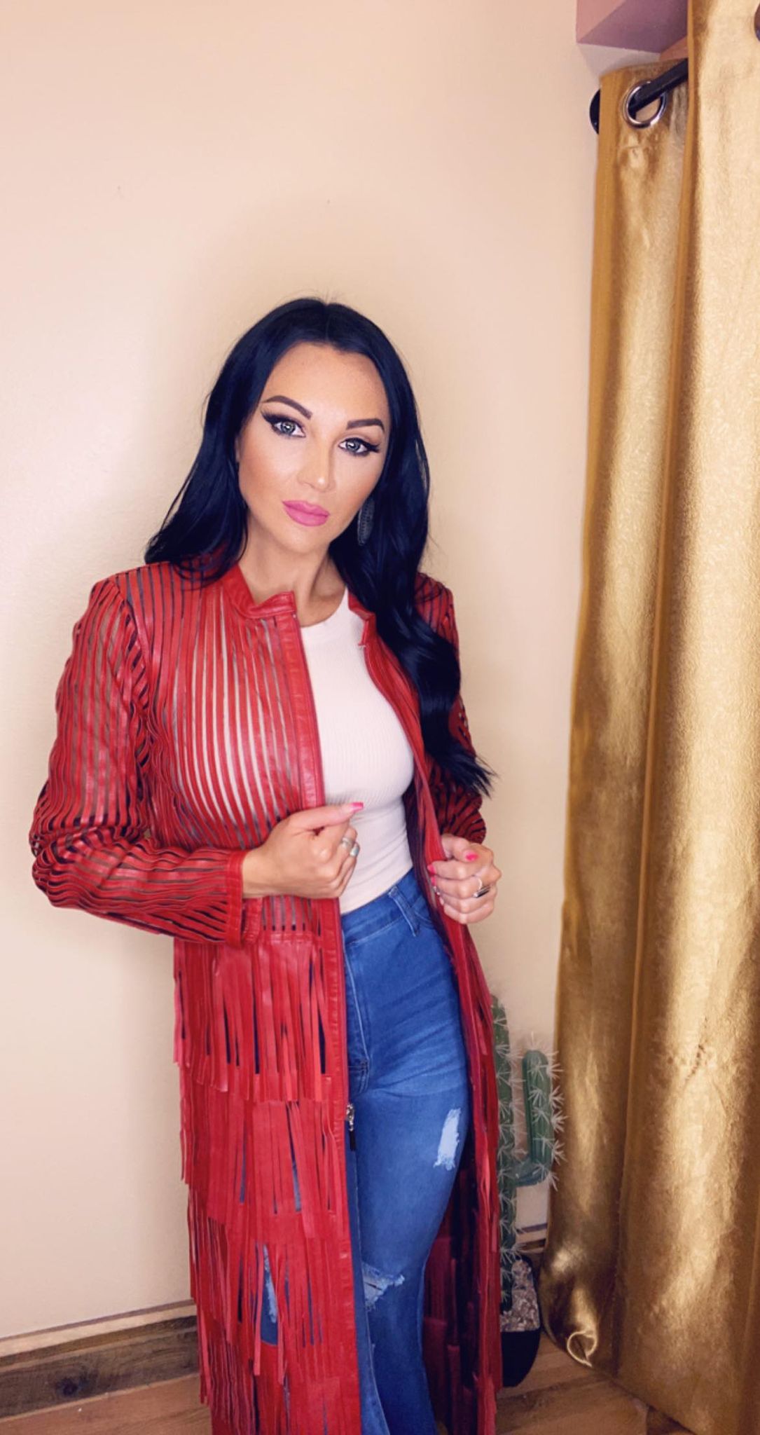 Jaxnhull Rodeo Queen Duster - Long Red