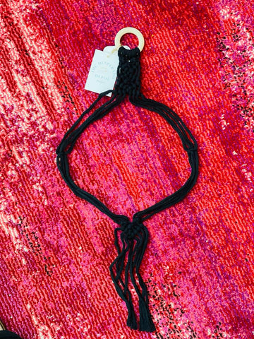 Macramé Hat Hanger - Black