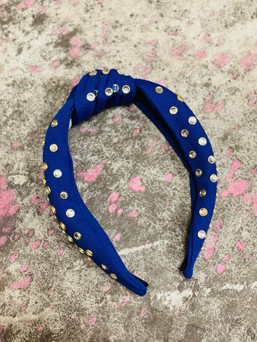 Willow Rhinestone Headband- Royal Blue