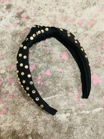 Willow Rhinestone Headband- Black