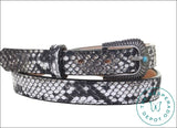 Cobra Snake Print Belt With Turquoise Stone Belts