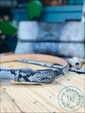 Cobra Snake Print Belt With Turquoise Stone Belts
