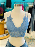 Desert Flower Padded Lace Bralettes Baby Blue / Small Accessories