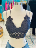 Desert Flower Padded Lace Bralettes Charcoal / Small Accessories