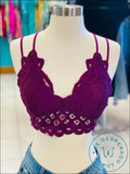 Desert Flower Padded Lace Bralettes Plum / Small Accessories