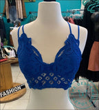 Desert Flower Padded Lace Bralettes Royal Blue / Small Accessories