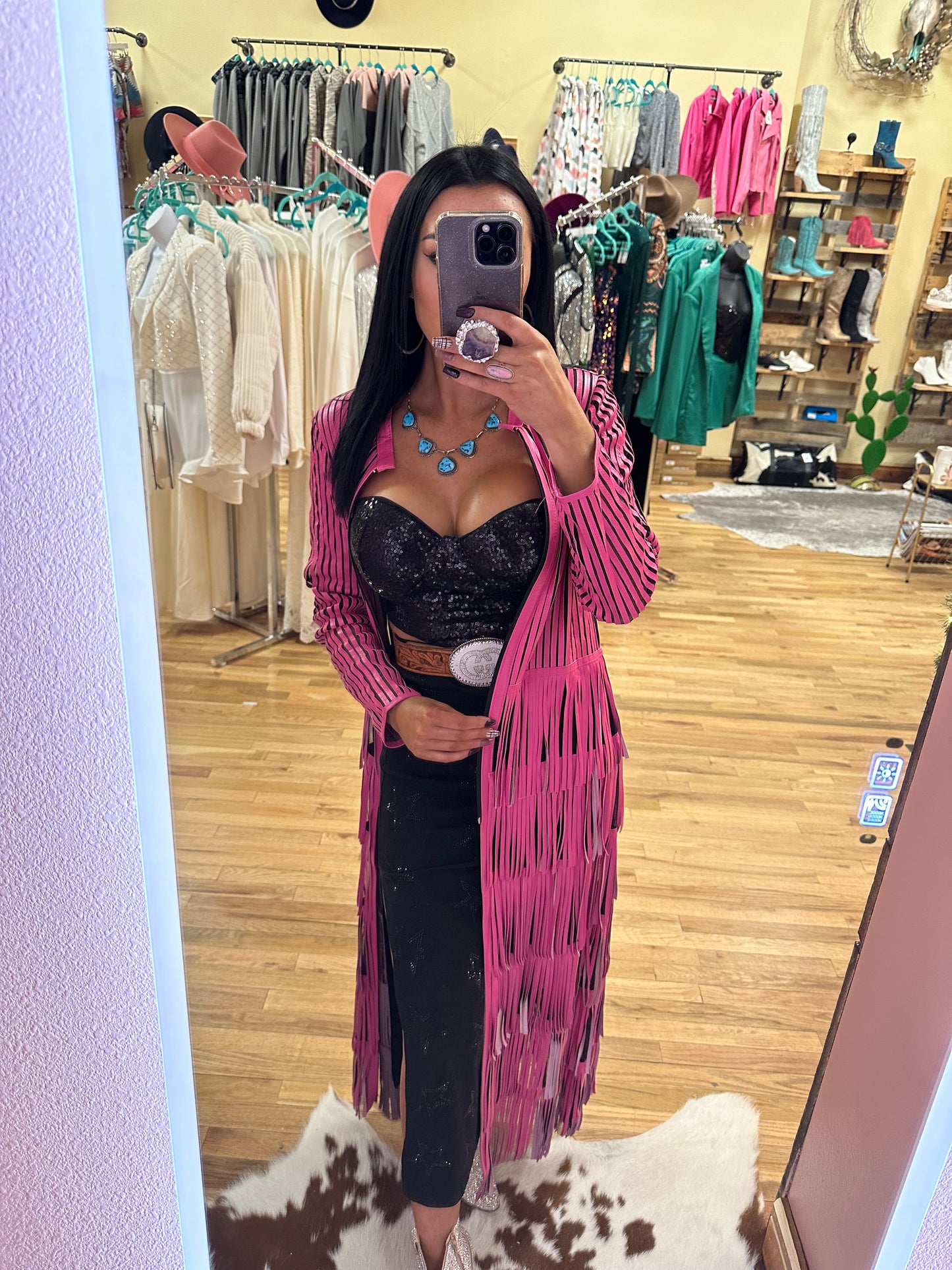 Jaxnhull Rodeo Queen Duster - Long Pink