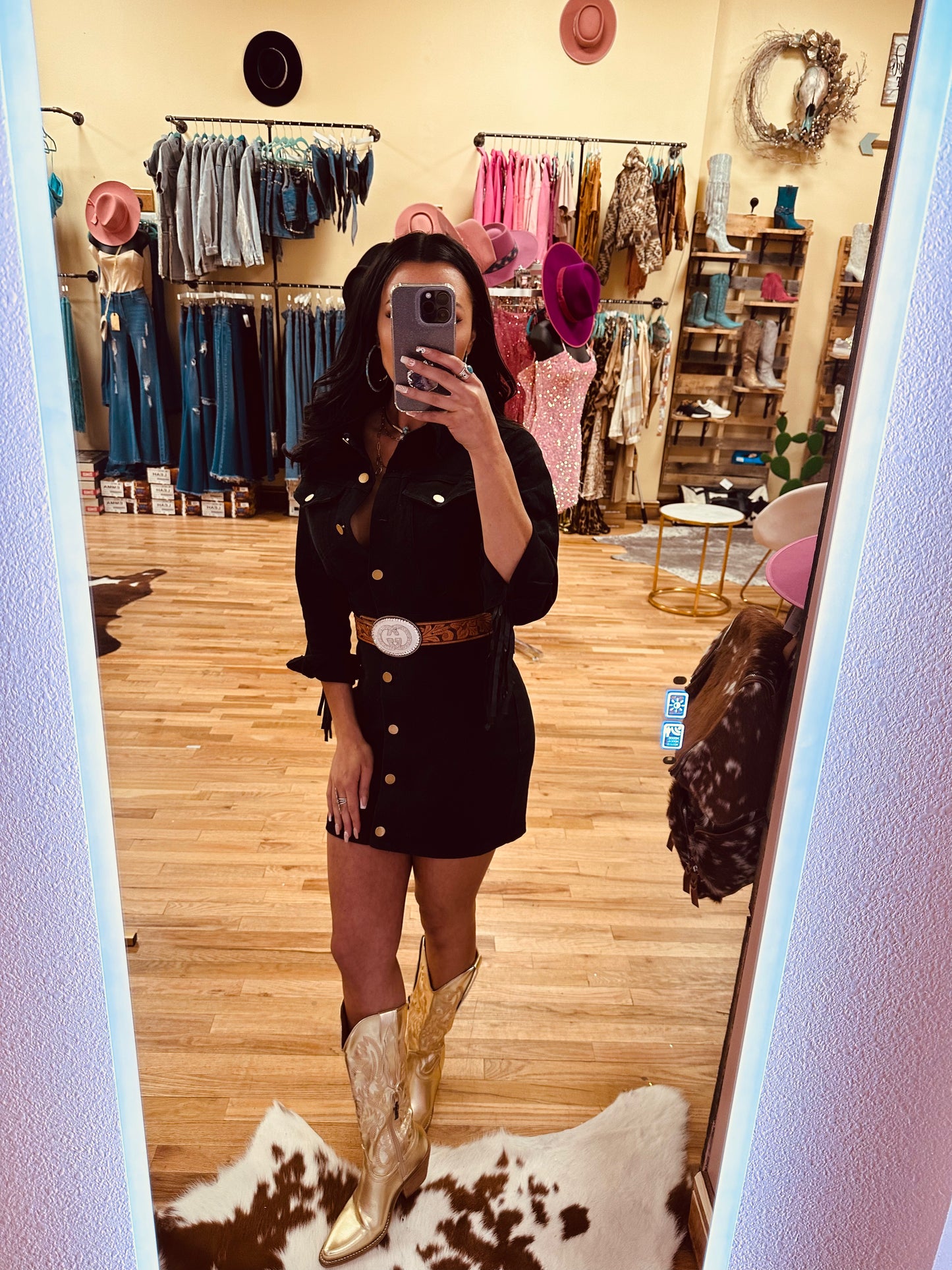 Sami Fringe Denim Dress