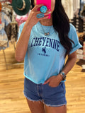 Local Cheyenne, WY Cropped Tee- Blue