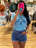 Local Cheyenne, WY Cropped Tee- Blue