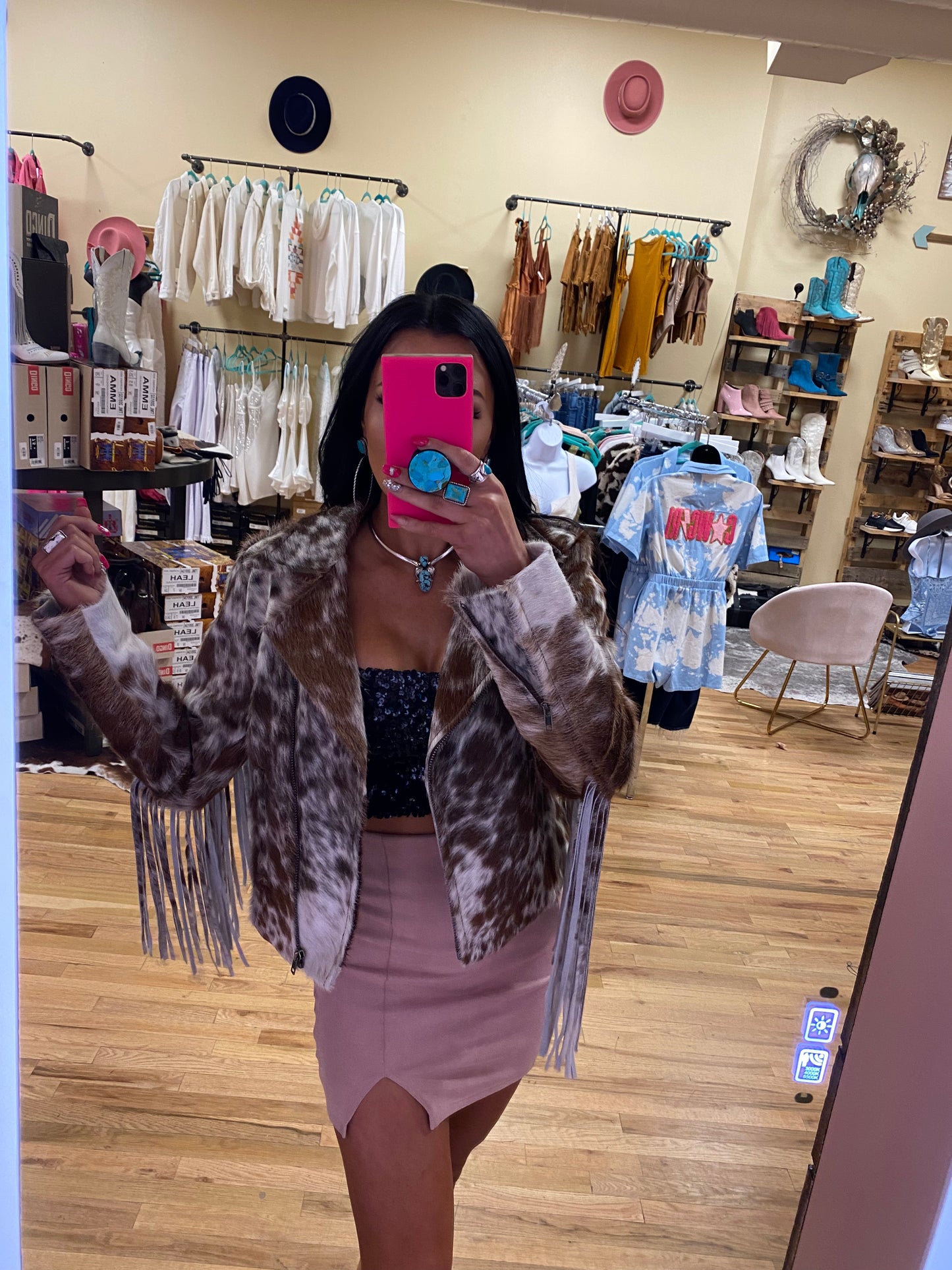 JAXNHULL COWHIDE JACKET - WILLOW (Small)