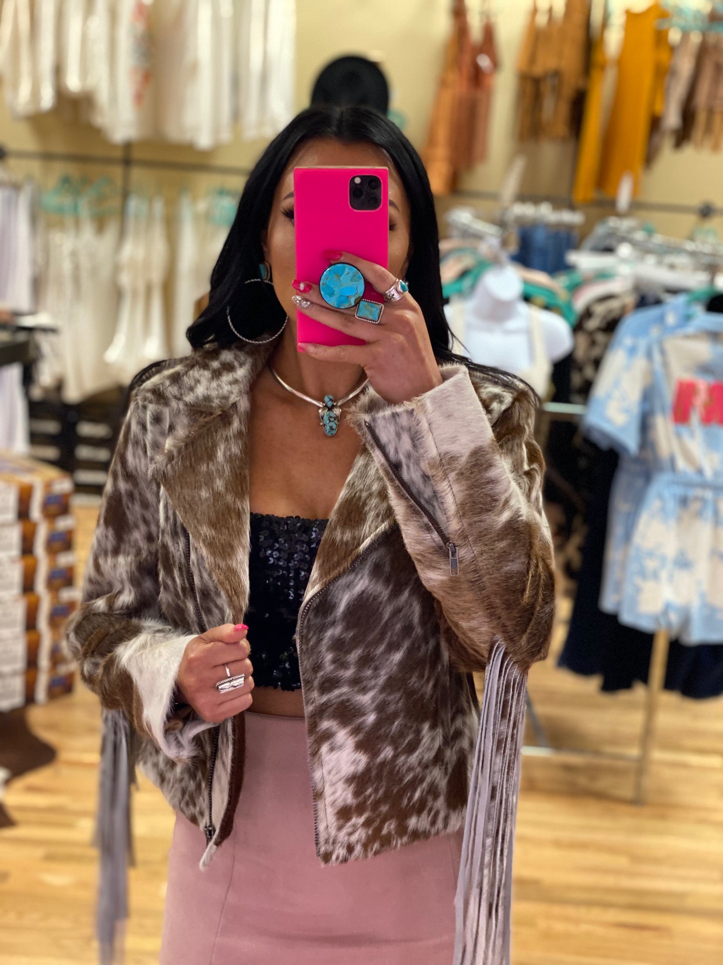 JAXNHULL COWHIDE JACKET - WILLOW (Small)