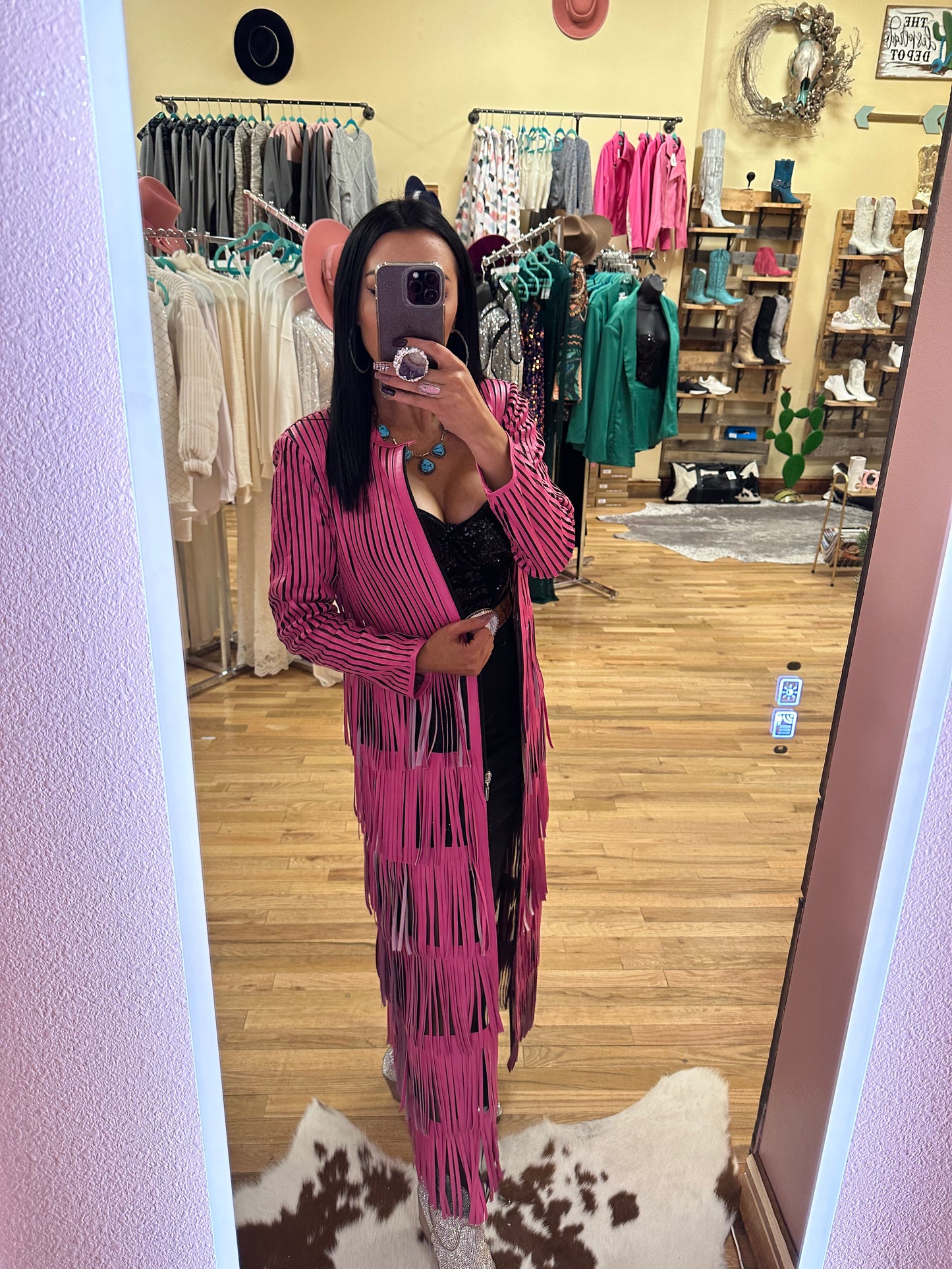 Jaxnhull Rodeo Queen Duster - Long Pink