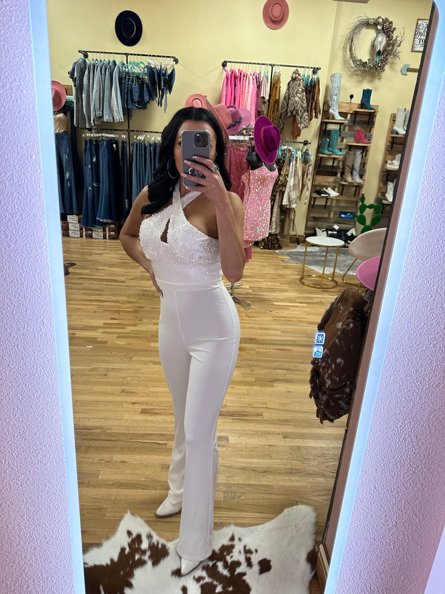 Hera Sequin Jumpsuit- Ivory