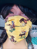 Silverado Fabric Serape Western Face Masks 5/cowgirl/yellow Mask